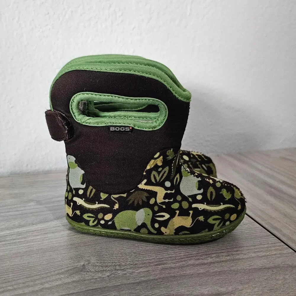 BOGS Baby II Boots Waterproof Green Brown Zoo Toddler Infants US 6 Outdoors